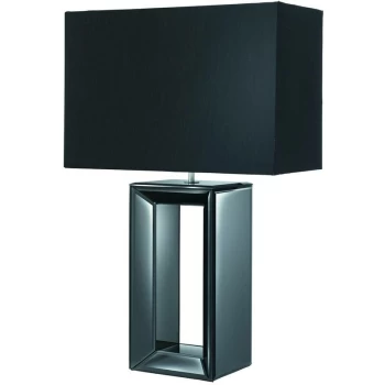 Image of Searchlight Mirror - 1 Light Table Lamp Black Mirror with Shade, E27