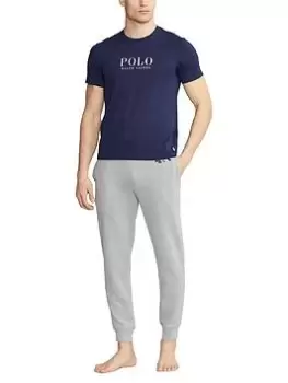 Image of Polo Ralph Lauren Logo Lounge T-Shirt, Navy, Size L, Men