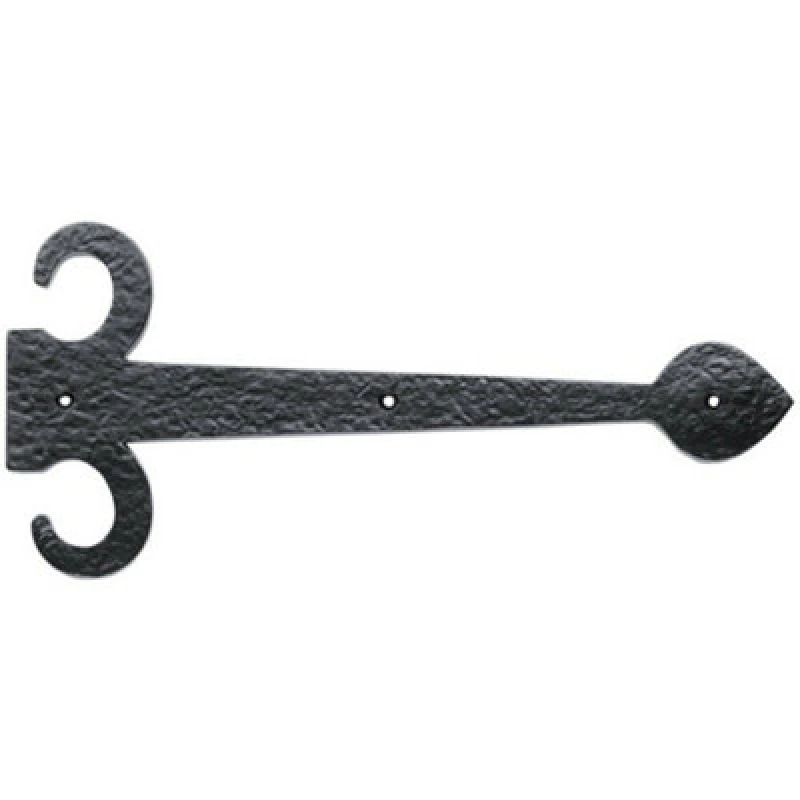 Image of Loops PAIR 305mm Ornate Sword Hinge Front Black Antique Decorative Door Plate Black