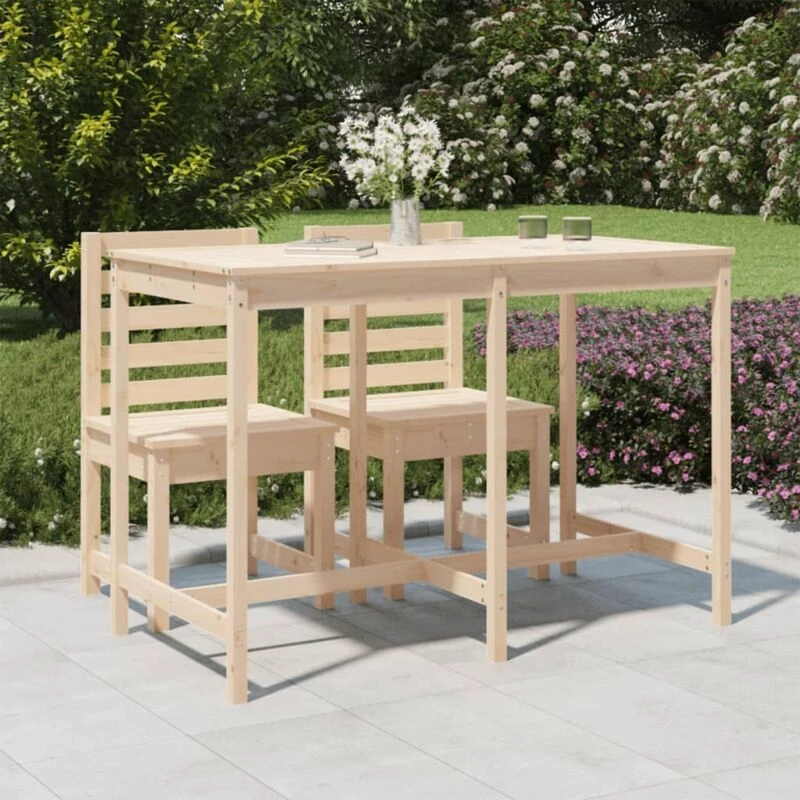 Image of vidaXL Garden Table 159.5x82.5x110cm Solid Wood Pine, Brown 824095