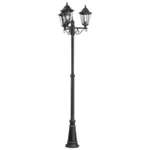 Image of IP44 Outdoor Bollard Light Black & Silver Patina Aluminium 3 x 60W E27 Bulb