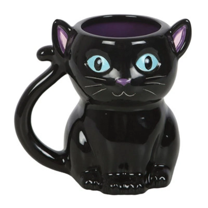 Image of Something Different Something Different Cute and Creepy Black Cat Mug Black One Size Unisex 5063806069867
