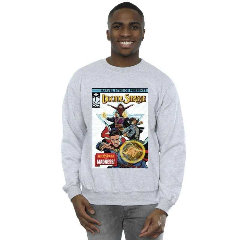Image of Marvel Marvel Men Doctor Strange Comic Cover Sweatshirt in Grey Size: Small Grey S Male 5059934262249