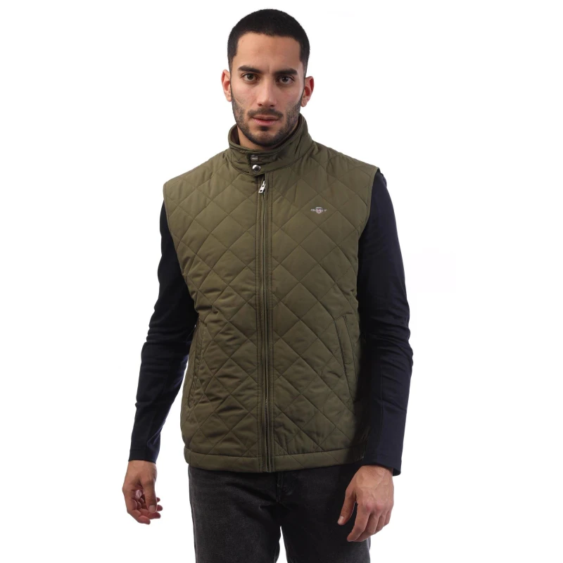 Image of Gant Quilted Windcheater Vest Green male S