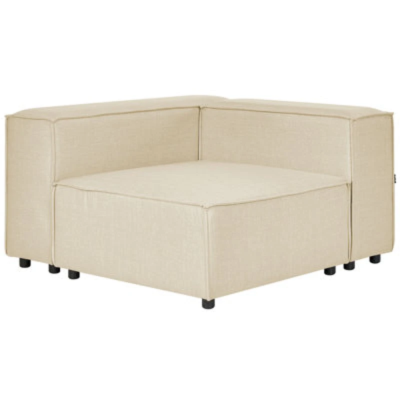 Image of Beliani Corner Seat Aprica Faux Linen Beige
