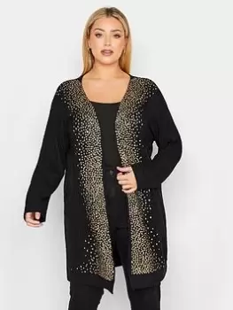 Image of Yours Soft Touch Glitter Cardigan - Black, Size 20, Women