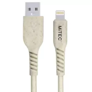 Image of Mitec Lightning - USB A Biodegradable Charging Cable, 1M, Beige