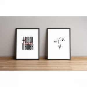 Image of 2PYSCT-029 Multicolor Decorative Framed MDF Painting (2 Pieces)