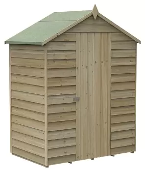 Image of Forest Garden 5 x 3ft 4Life Apex Overlap Pressure Treated Windowless Shed with Base