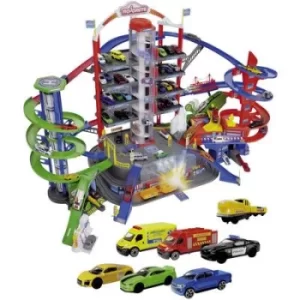 Image of Garage-Toys Super City Garage with six the cast-toy cars