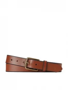 Image of Polo Ralph Lauren Italian Saddle Leather Belt - Brown, Size 40, Men