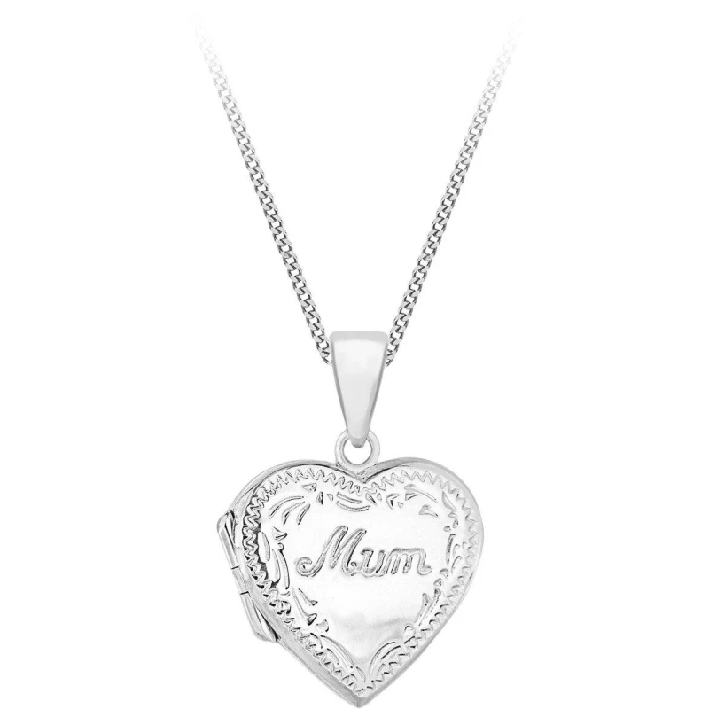 Image of Be You Sterling Silver Heart 'Mum' Locket Silver female 18inch