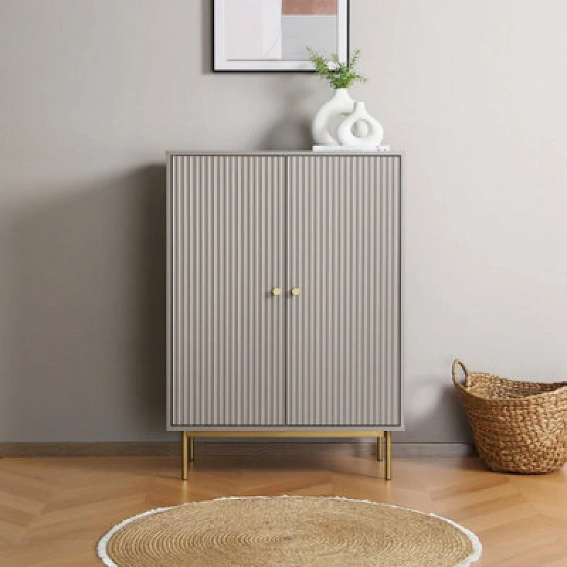 Image of Home Garden Direct Devon - Highboard Storage Cabinet - Grey Grey Unisex