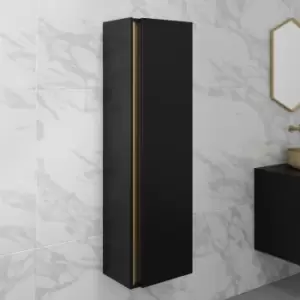 Image of Black Wall Mounted Tall Bathroom Cabinet 420mm - Roxbi