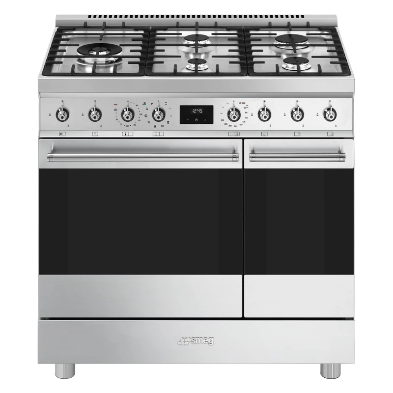 Image of Smeg 90cm Dual Fuel Range Cooker - Stainless Steel C92GPX2 Stainless steel