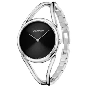 Image of Calvin Klein Lady Quartz Black Dial Silver Stainless Steel Bracelet Ladies Watch KBA23121