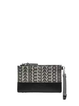 Image of Marc Jacobs WOMEN The Top Zip Monogram Wristlet Wallet Beige