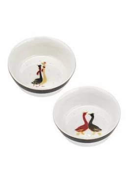 Image of Sara Miller Festive Geese Bowls ; Set Of 2