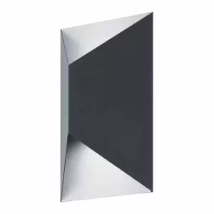 Image of Eglo Modern Exterior Wall Lamp In Anthracite And White Steel