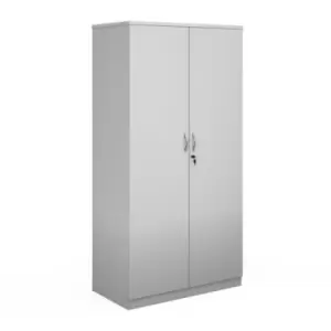 Image of Deluxe double door cupboard 2000mm high with 4 shelves - white