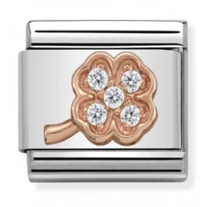 Image of Nomination CLASSIC Rose Gold Symbols Clover Charm 430302/14