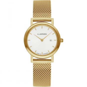 Image of LLARSEN White and Gold 'Regitze' Ladies Watch - 124gwg3-mg3-14