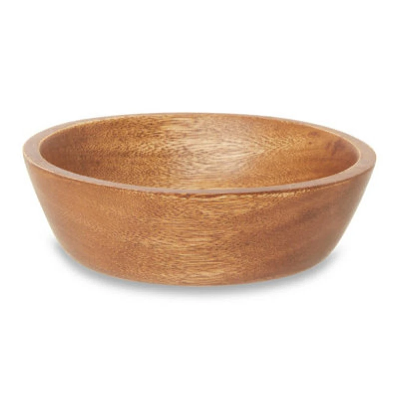 Image of Orsina Sturdy Small Acacia Wood Bowl, Handcrafted Mini Fruit Dish, Rustic Wooden Server, Petite Wooden Kitchen Bowl