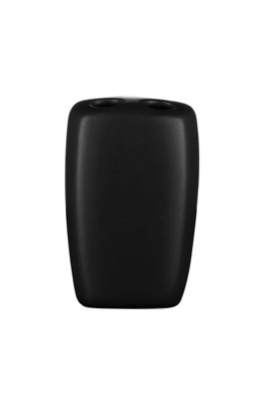 Image of Premier Housewares Matt Black Toothbrush Holder, Chic Look Black