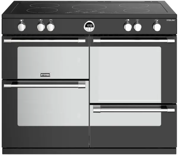 Image of Stoves Sterling ST STER S1100Ei MK22 BK 100cm Electric Range Cooker with Induction Hob - Black - A Rated