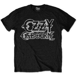 Image of Ozzy Osbourne - Vintage Logo Unisex Large T-Shirt - Black