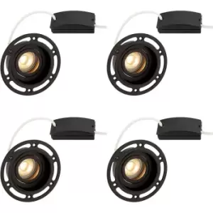 Image of 4 PACK Trimless Plaster-In Downlight - 50W GU10 Reflector LED - Matt Black