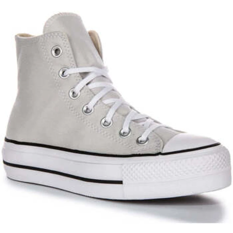 Image of Converse Barley Grey / White / Black Chuck Taylor Lift Platform High-Top Shoe grey Female 4 219847UK