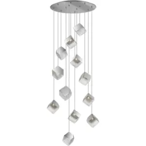 Image of Schuller Lighting - Schuller Priscila Cluster Pendant Ceiling Light 12 Light Chrome, Textured G9