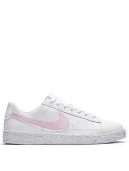 Image of Nike Blazer Low Junior Trainer, White/Pink, Size 4