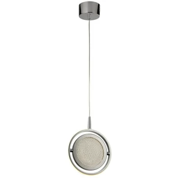 Image of Searchlight Lighting - Searchlight Gyroscope 1 Light LED Ring Pendant Chrome, Crystal Sand 3000K