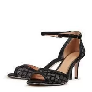 Image of Roland Cartier Black 'Malaniia' Mid Stiletto Heel Ankle Strap Sandals - 4