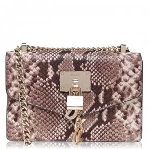 Image of DKNY Elissa Snake Flap Over Shoulder Bag - Natural NAT