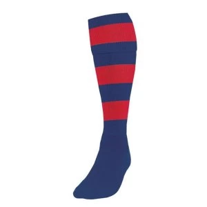 Image of Precision Hooped Football Socks Mens Navy/Red