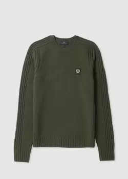 Image of Belstaff Mens Watch Crewneck Sweatshirt In True Olive
