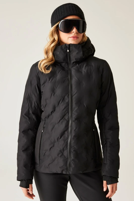 Image of Dare 2b Womens Enfold Waterproof Insulated Padded Ski Jacket in Jet Black Size: 10 Jet Black Female 10