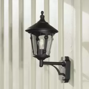 Image of Virgo Outdoor Classic Lantern Matt Black Up Wall Light, IP23