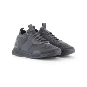 Image of BOSS Medium Grey Titanium Runn Sock Trainers