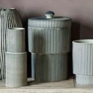 Image of Stripe Pot with Lid Natural