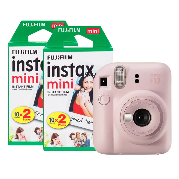 Image of Fujifilm Instax Mini 12 Instant Camera with 40 Shot Film Pack - Blossom Pink 16806107+2x2PK