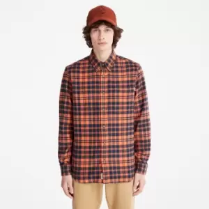 Image of Timberland Flannel Checked Shirt For Men In Orange Orange, Size S