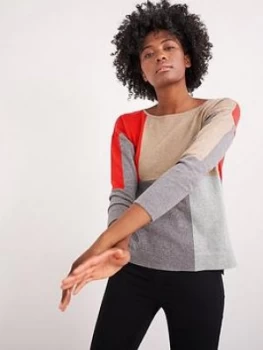 Image of White Stuff Olivia Colourblock Jumper - Tan