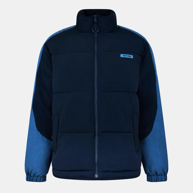 Image of Jack Wills Mens Long Sleeve Short Puffer Jacket Navy/Indigo male XS