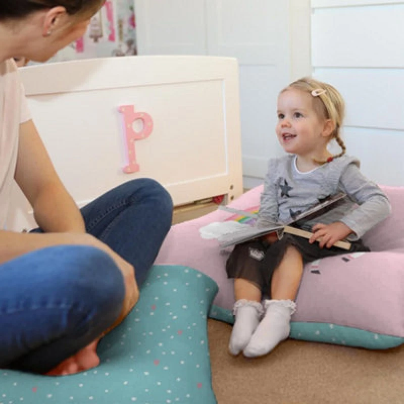 Image of rucomfy Beanbags rucomfy Unicorn Castle Printed Trend Square Floor Cushion, Multi BT139-SFC-UNCA