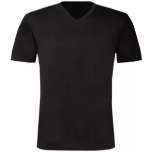 Image of B&C Mens Exact V-Neck Short Sleeve T-Shirt (S) (Black)