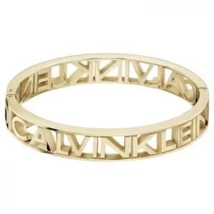 Image of Calvin Klein Mania Yellow Gold Tone Closed Bangle Bracelet